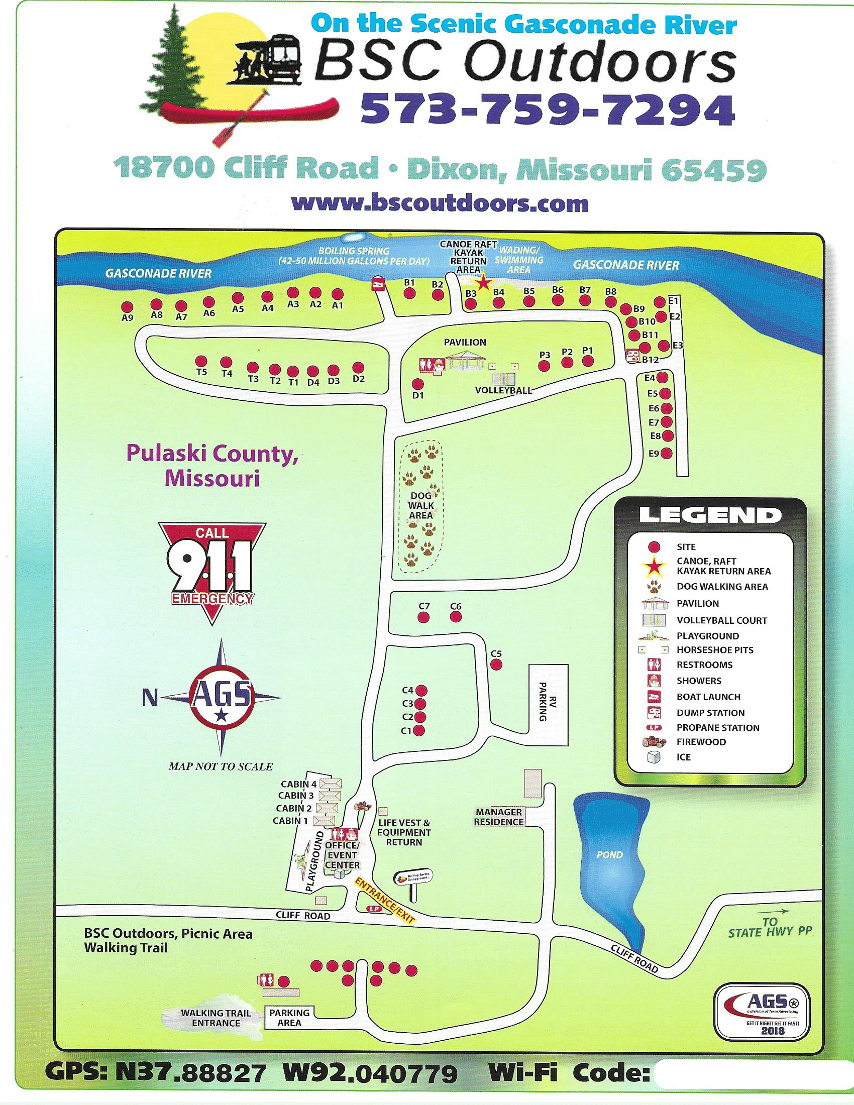Campground Map  Boiling Spring Campground Missouri